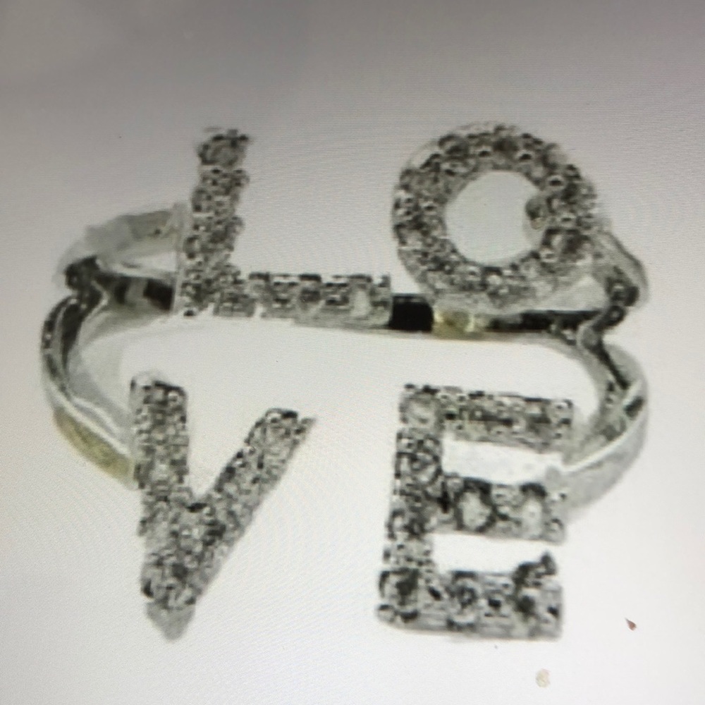 Silver Pave LOVE 💕 Ring!